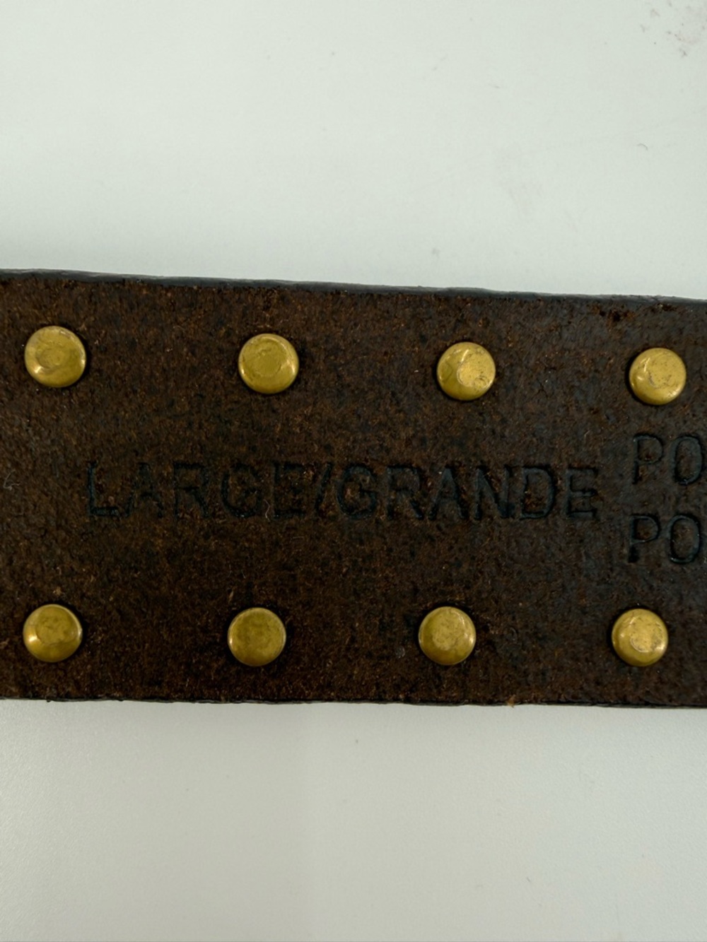 Studded Faux Leather Dark Brown with Gold Tone Buckle Classic Casual Waist Belt - Picture 6 of 9